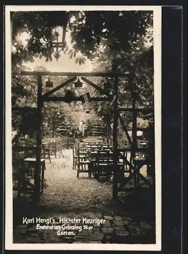 AK Wien-Grinzing, Garten in Karl Hengl's höchster Heuriger