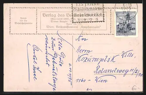 Passepartout-AK Wien, Volksrestaurant Krapfenwaldl