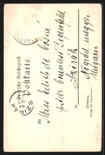 Künstler-AK K. Mutter: Frauenalb, Blick zum Ort mit Kirche