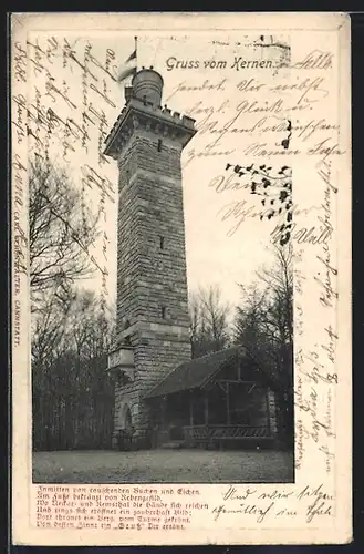 AK Kernen, Aussichtsturm mit Gasthaus