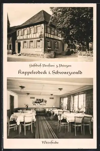 AK Kappelrodeck, Gasthof und Pension zum Prinzen, Weinstube