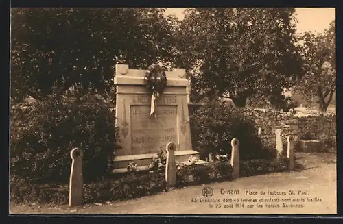 AK Dinant, Place du faubourg St. Paul, 83 Dinantais dont 45 femmes et enfants...