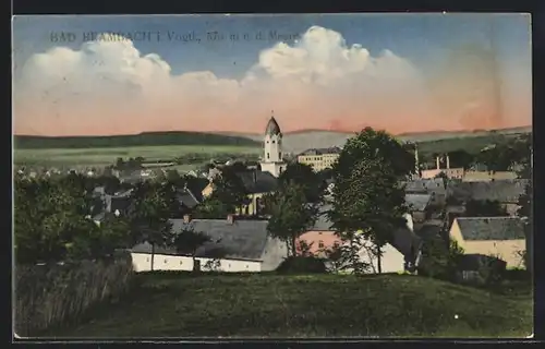 AK Bad Brambach i. Vogtl., Teilansicht mit Kirche
