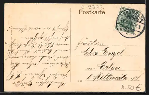 AK Bad Brambach i. Vogtl., Teilansicht mit Kirche