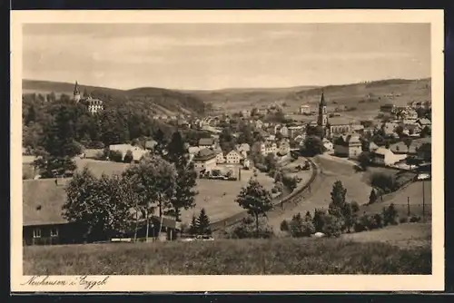 AK Neuhausen i. Erzgeb., Teilansicht mit Kirche