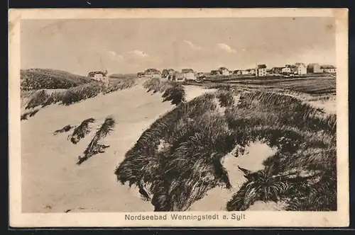 AK Wenningstedt a. Sylt, Ortsansicht mit Düne