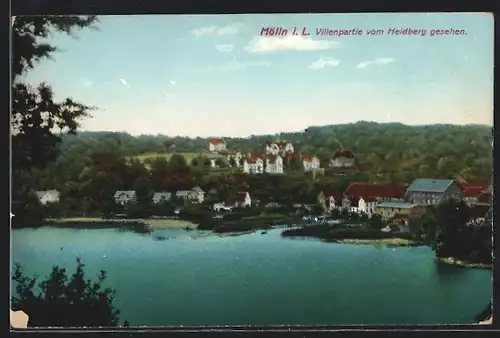 AK Mölln i. L, Villenpartie vom Heidberg gesehen