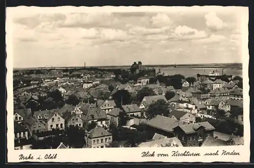 AK Brake i. Oldb., Blick vom Kirchturm nach Norden