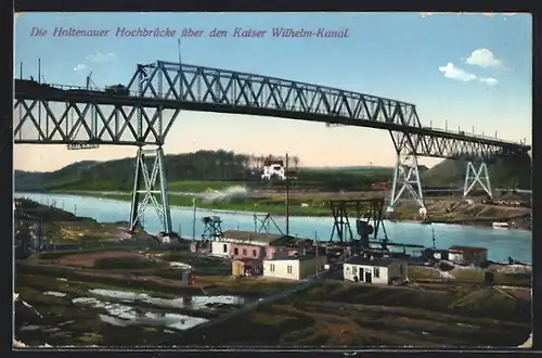 AK Kiel, Die Holtenauer Hochbrücke über den Kaiser Wilhelm-Kanal