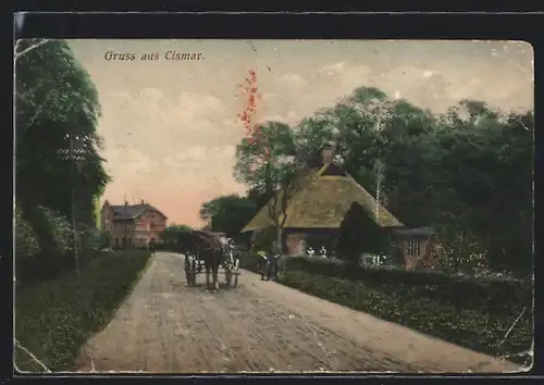 AK Cismar, Strassenpartie mit Kutsche