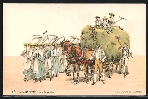 Künstler-AK Vevey, Fete des Vignerons, Les Faneurs