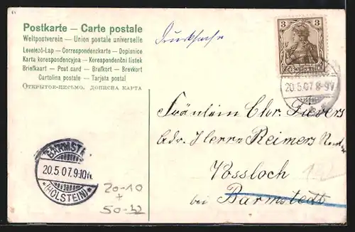 AK Zwerg und Maikäfer prosten sich zu, Pfingstgruss