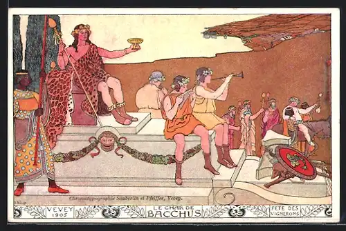 Künstler-AK Vevey, Fete des Vignerons 1905, le Char de Bacchus