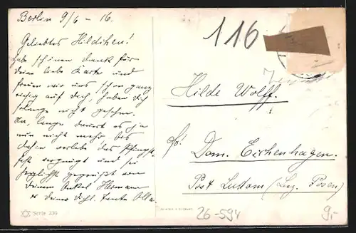 AK Junge und Gänse am Fluss, Pfingstgruss