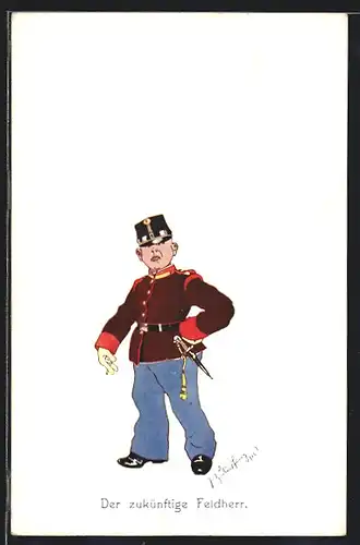Künstler-AK Fritz Schönpflug: Der zukünftige Feldherr