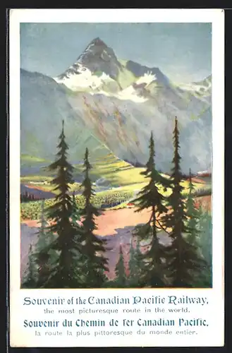 Künstler-AK Souvenir of the Canadian Pacific Railway, Landschaftsbild
