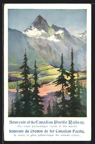 Künstler-AK Souvenir of the Canadian Pacific Railway, Landschaftsbild