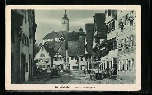 AK Dinkelsbühl, Untere Schmiedsgasse mit Wönitz-Bote