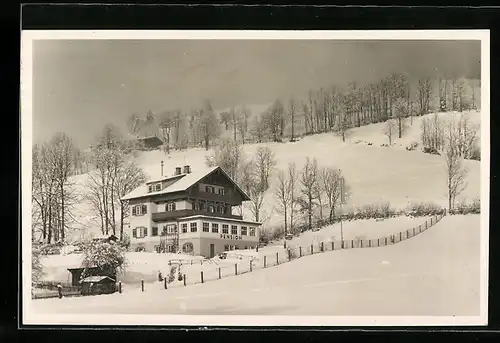 AK Schliersee /Bayr. Alpen, Pension Haus Wegmann im Schnee