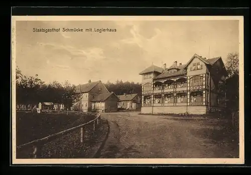 AK Schmücke, Staatsgasthof Schmücke mit Logierhaus