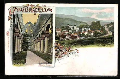 AK Paulinzella, Ansicht Kloster Ruine