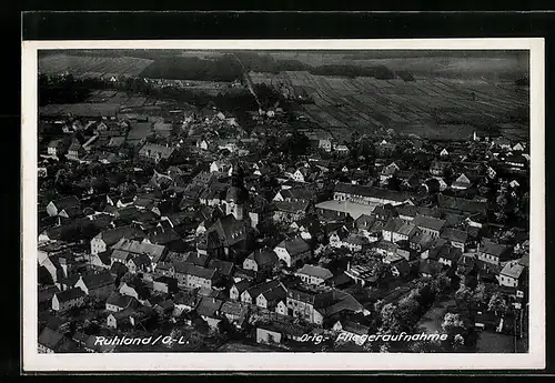 AK Ruhland /O.-L., Teilansicht, Fliegeraufnahme