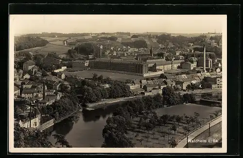 AK Waldheim i. Sa., Teilansicht mit Kirche