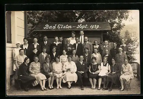 Foto-AK Bad Elster, Gruppenbild 1929