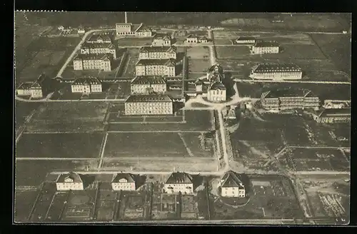 AK Zwickau, Ortspartie mit Kirche, Fliegeraufnahme