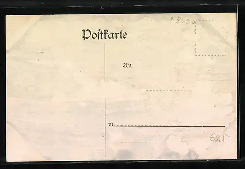 Künstler-AK Schwarzenberg im sächs. Erzgebirge, Teilansicht mit König Albert-Turm, Beierfeld und Rockelmann