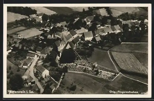 AK Bärenstein i. Sa., Gesamtansicht aus der Vogelschau