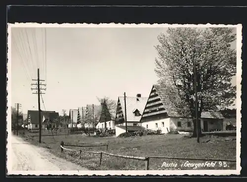 AK Georgenfeld, Strassenpartie mit Bürgerhäusern