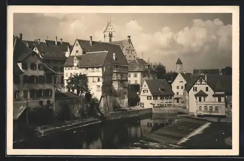 AK Riedlingen, Ortsansicht mit Wasserpartie