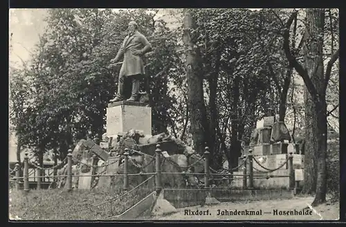 AK Berlin-Rixdorf, Jahndenkmal in der Hasenheide