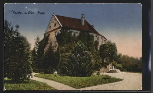 AK Rosslau a. Elbe, Blick auf die Burg