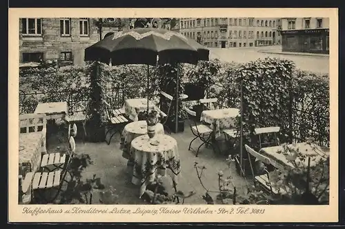 AK Leipzig, Kaffeehaus u. Konditorei Lutze in der Kaiser- Wilhelm- Str.3