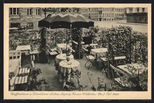 AK Leipzig, Kaffeehaus u. Konditorei Lutze in der Kaiser- Wilhelm- Str.3