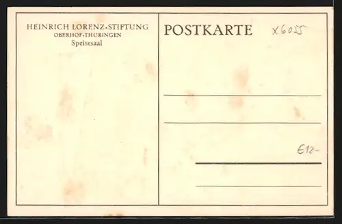 AK Oberhof / Thür., Heinrich-Lorenz-Stiftung, Speisesaal