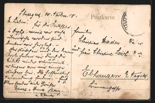 AK Stuttgart, Zeppelin`s Luftschiff über der Stadt