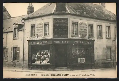 AK Deliancourt, Sissonne, Place de l`Hôtel-de-Ville
