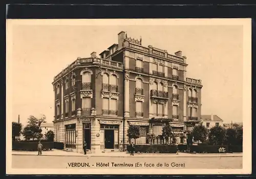 AK Verdun, Hôtel Terminus (En face de la Gare)