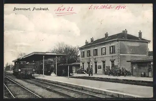 AK Bazancourt, Blick zum Bahnhof
