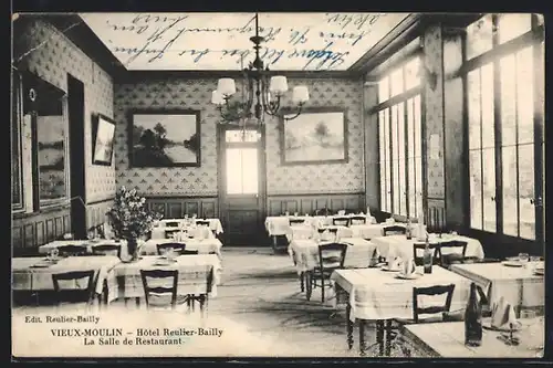 AK Vieux-Moulin, Hôtel Reulier-Bially, La Salle de Restaurant