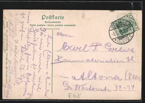 AK Colmar i. Els., Rufacherstrasse mit Kaiserlichem Postamt