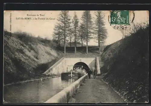 AK Lay-St-Remy, Le Tunnel du Canal, Tunnel am Kanal mit Treidelpferden