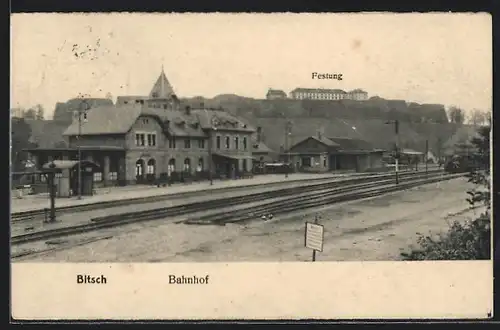 AK Bitsch, Bahnhof mit Festung