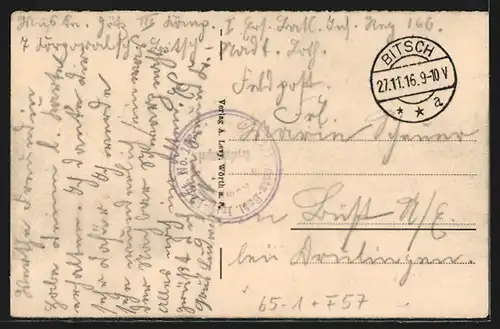 AK Bitsch, Bahnhof mit Festung