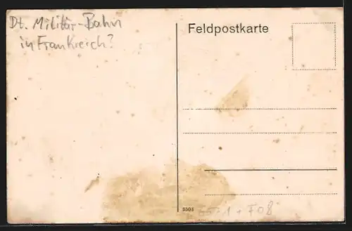 AK Brieulles, Soldaten am Bahnhof