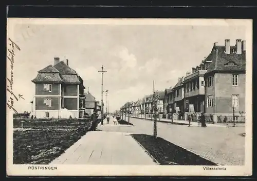 AK Rüstringen, Strassenpartie mit Villenkolonie