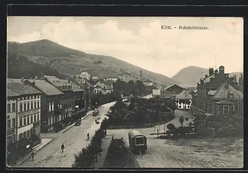 AK Kirn, Bahnhofstrasse aus der Vogelschau